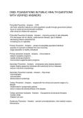 D583 FOUNDATIONS IN PUBLIC HEALTH QUESTIONS WITH VERIFIED ANSWERS