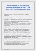 WGU D440 HEALTH AND WELLNESS  &NewLine;THROUGH NUTRITIONAL SCIENCE EXAM &NewLine;WITH 100&percnt; CORRECT ANSWERS 2026