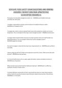 SERVSAFE FOOD SAFETY EXAM&vert;QUESTIONS AND VERIFIED ANSWERS &vert;NEWEST 2025&sol;2026 UPDATE&vert;PASS GUARANTEED&vert;GRADED A&plus;