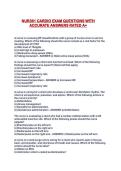 NUR361 CARDIO EXAM QUESTIONS WITH ACCURATE ANSWERS RATED A&plus;