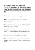 ALAT MOCK EXAM 2026 QUESTION&NewLine;COLLECTION BIOMEDICAL RESEARCH ANIMAL&NewLine;CARE MODULE SOLVED ITEMS AND RESPONSE&NewLine;KEY