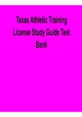 Texas Athletic Training License Study Guide Test Bank Questions Answers Exam Preparation 2025&sol; 2026