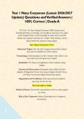 Test 1 Navy Corpsman &lpar;Latest 2026&sol;2027 Update&rpar; Questions and Verified Answers &vert; 100&percnt; Correct &vert; Grade A&NewLine;&NewLine;&NewLine;&NewLine;