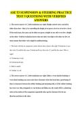 ASE T5 SUSPENSION & STEERING PRACTICE&NewLine;TEST 5 QUESTIONS WITH VERIFIED&NewLine;ANSWERS