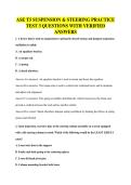 ASE T5 SUSPENSION & STEERING PRACTICE&NewLine;TEST 3 QUESTIONS WITH VERIFIED&NewLine;ANSWERS