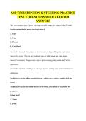 ASE T5 SUSPENSION & STEERING PRACTICE&NewLine;TEST 2 QUESTIONS WITH VERIFIED&NewLine;ANSWERS