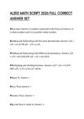 ALEKS MATH SCRIPT 2026 FULL CORRECT&NewLine;ANSWER SET&NewLine;
