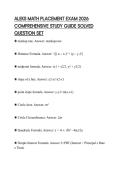ALEKS MATH PLACEMENT EXAM 2026&NewLine;COMPREHENSIVE STUDY GUIDE SOLVED&NewLine;QUESTION SET