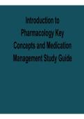 Introduction to Pharmacology Key Concepts and Medication Management Study Guide Exam Preparation 2025&sol; 2026