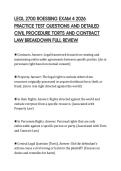 LEGL 2700 ROESSING EXAM 4 2026 &NewLine;PRACTICE TEST QUESTIONS AND DETAILED &NewLine;CIVIL PROCEDURE TORTS AND CONTRACT &NewLine;LAW BREAKDOWN FULL REVIEW 