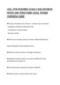 LEGL 2700 ROESSING EXAM 4 2026 REVISION &NewLine;NOTES AND STRUCTURED LEGAL STUDIES &NewLine;OVERVIEW GUIDE