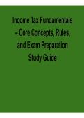 Income Tax Fundamentals Core Concepts Rules and Exam Preparation Study Guide Key Concepts Exam Preparation 2025&sol; 2026