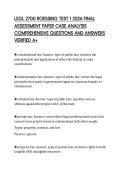 LEGL 2700 ROESSING TEST 1 2026 FINAL &NewLine;ASSESSMENT PAPER CASE ANALYSIS &NewLine;COMPREHENSIVE QUESTIONS AND ANSWERS &NewLine;VERIFIED A&plus; 