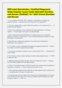 CPSI Latest Examination &vert; Certified Playground&NewLine;Safety Inspector Success Guide 2026&sol;2027 Questions&NewLine;and Answers &lpar;Verified&rpar; &vert; A&plus; &vert; 100&percnt; Correct Questions&NewLine;and Answers