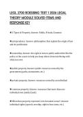 LEGL 2700 ROESSING TEST 1 2026 LEGAL &NewLine;THEORY MODULE SOLVED ITEMS AND &NewLine;RESPONSE KEY 