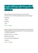 LETRS UNIT 5 8 ACTUAL TEST PAPER 2026 &NewLine;FULL QUESTIONS AND CORRECT ANSWERS &NewLine;GRADED A&plus; 