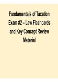 Fundamentals of Taxation Exam 2 Law Flashcards and Key Concept Review Material Key Concepts Exam Preparation 2025&sol; 2026