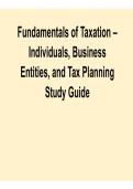 Fundamentals of Taxation Individuals Business Entities and Tax Planning Study Guide Key Concepts Exam Preparation 2025&sol; 2026