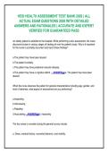 HESI HEALTH ASSESSMENT TEST BANK 2026 &vert; ALL &NewLine;ACTUAL EXAM QUESTIONS 2026 WITH DETAILED &NewLine;ANSWERS AND RATIONALES &vert; ACCURATE AND EXPERT &NewLine;VERIFIED FOR GUARANTEED PASS