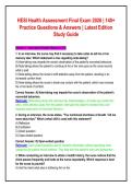HESI Health Assessment Final Exam 2026 &vert; 140&plus; &NewLine;Practice Questions & Answers &vert; Latest Edition &NewLine;Study Guide 