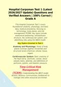 Hospital Corpsman Test 1 &lpar;Latest 2026&sol;2027 Update&rpar; Questions and Verified Answers &vert; 100&percnt; Correct &vert; Grade A&NewLine;&NewLine;