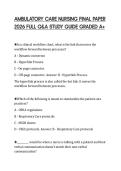 AMBULATORY CARE NURSING FINAL PAPER&NewLine;2026 FULL Q&A STUDY GUIDE GRADED A&plus;