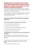 AMEDD Direct Commission Course &lpar;DCC&rpar; Exam 2026 Updated Study Guide & Practice Questions &vert; Verified Answers for U&period;S&period; Army Medical Leadership Preparation