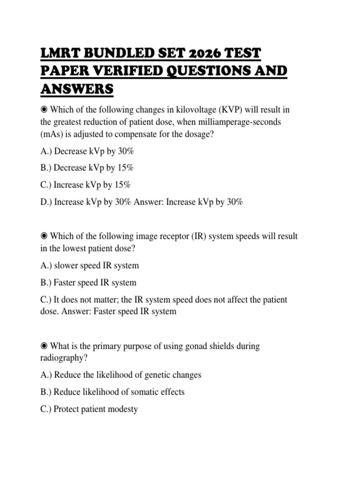 LMRT BUNDLED SET 2026 TEST PAPER VERIFIED QUESTIONS AND ANSWERS - LMRT ...