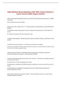 Sales Mastery  Exam Questions with 100&percnt; Correct Answers &vert; &NewLine;Latest Version 2026 &vert; Expert Verified