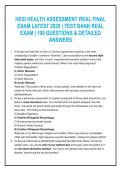 HESI Health Assessment Final Exam 2026 Ultimate Bundle &vert; 5 Full Exams&comma; Detailed Rationales & Review Guide