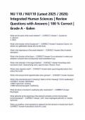 NU 110 &sol; NU110 &lpar;Latest 2025 &sol; 2026&rpar; Integrated Human Sciences &vert; Review Questions with Answers &vert; 100 &percnt; Correct &vert; Grade A - Galen&NewLine;