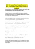 100 Elevator Final Exam Questions and 100&percnt; Verified Correct Answers Rated A&NewLine;