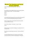 Elevator Test Questions and Correct Answers 2026&sol;2027