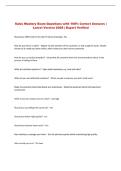 Sales Mastery  Exam Questions with 100&percnt; Correct Answers &vert; &NewLine;Latest Version 2026 &vert; Expert Verified