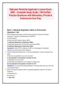 Nebraska Pesticide Applicator License Exam &NewLine;2026 &ndash; Complete Study Guide &vert; 100 Verified &NewLine;Practice Questions with Rationales &vert; Private & &NewLine;Commercial Core Prep