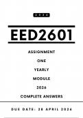EED2601 Assignment 1 Answers - Yearly Module 2026 &vert; Due Date 28 April 2026