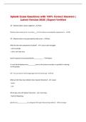 Splunk   Exam &vert; Questions with 100&percnt; Correct Answers &vert; Latest Version 2026 &vert; Expert Verified 