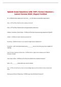 Splunk   Exam &vert; Questions with 100&percnt; Correct Answers &vert; Latest Version 2026 &vert; Expert Verified 