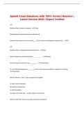 Splunk   Exam &vert; Questions with 100&percnt; Correct Answers &vert; Latest Version 2026 &vert; Expert Verified 