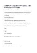 API 571 Practice Exam Questions with Complete Solutions