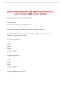 Splunk   Exam &vert; Questions with 100&percnt; Correct Answers &vert; Latest Version 2026 &vert; Expert Verified 