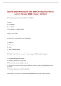 Splunk   Exam &vert; Questions with 100&percnt; Correct Answers &vert; Latest Version 2026 &vert; Expert Verified 