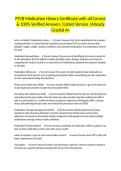 PTCB Medication History Certificate with all Correct & 100&percnt; Verified Answers &vert;Latest Version &vert;Already Graded A&plus;