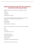 Splunk   Exam &vert; Questions with 100&percnt; Correct Answers &vert; Latest Version 2026 &vert; Expert Verified 