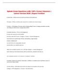 Splunk   Exam &vert; Questions with 100&percnt; Correct Answers &vert; Latest Version 2026 &vert; Expert Verified 