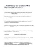 API 1169 Study test questions RM-3 with complete solutions