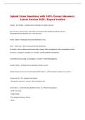 Splunk   Exam &vert; Questions with 100&percnt; Correct Answers &vert; Latest Version 2026 &vert; Expert Verified 