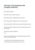 API Cycle 4 Test Questions with Complete Solutions