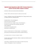 Splunk   Exam &vert; Questions with 100&percnt; Correct Answers &vert; Latest Version 2026 &vert; Expert Verified 