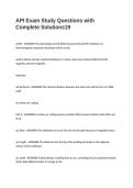 API Exam Study Questions with Complete Solutions